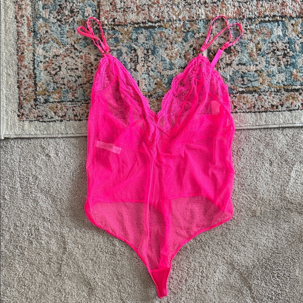 NEW- Auden Pink Lace Bodysuit